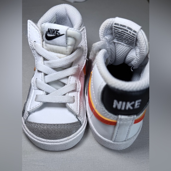 Nike Other - Nike Blazer Mid ’77 Toddler Shoes White Orange Black Size 5C